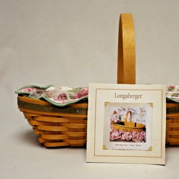Longaberger 2001 May Series Peony Basket with Liner, Protector and Certificate - Picture 2 of 16